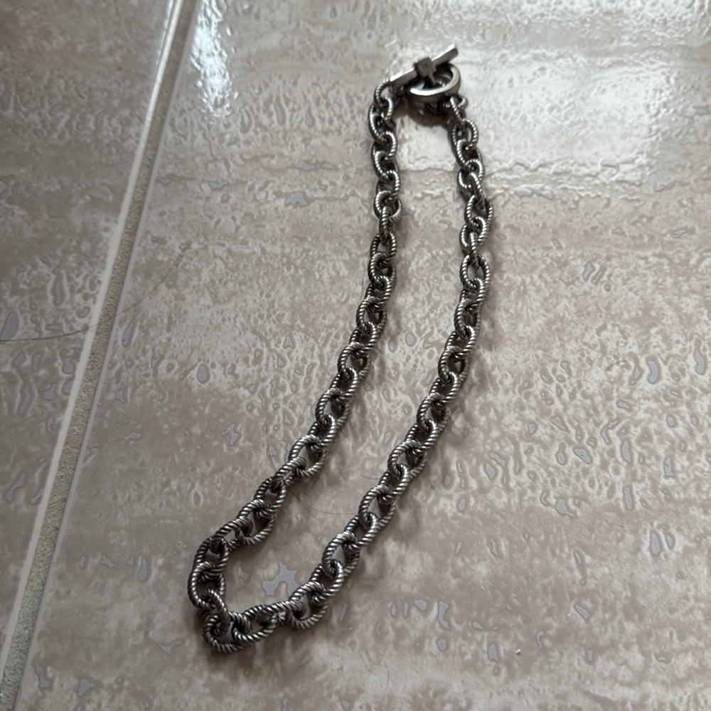 Sterling Silver heavy link chain w toggle
